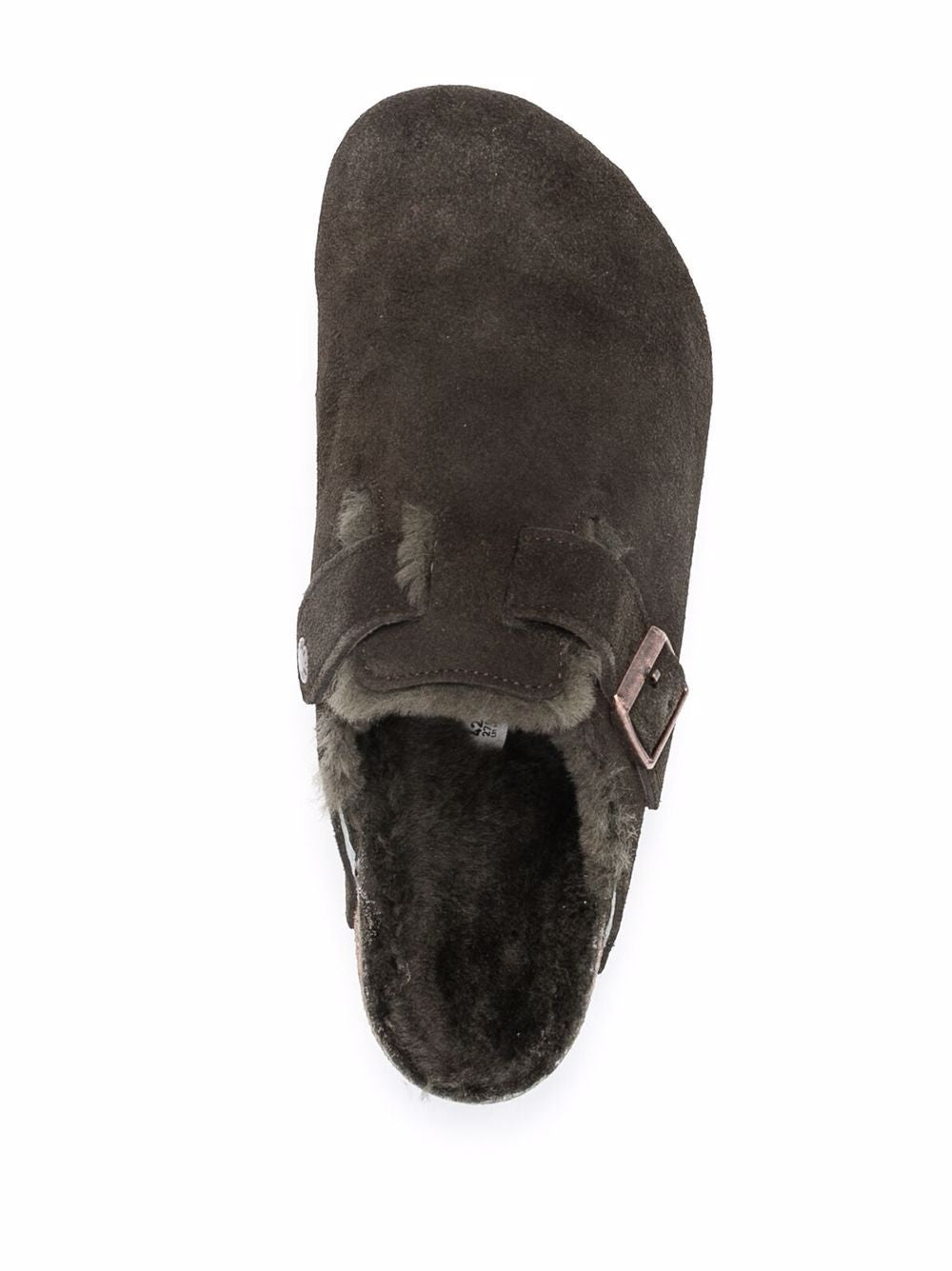 Boston shearling-trimmed suede slippers