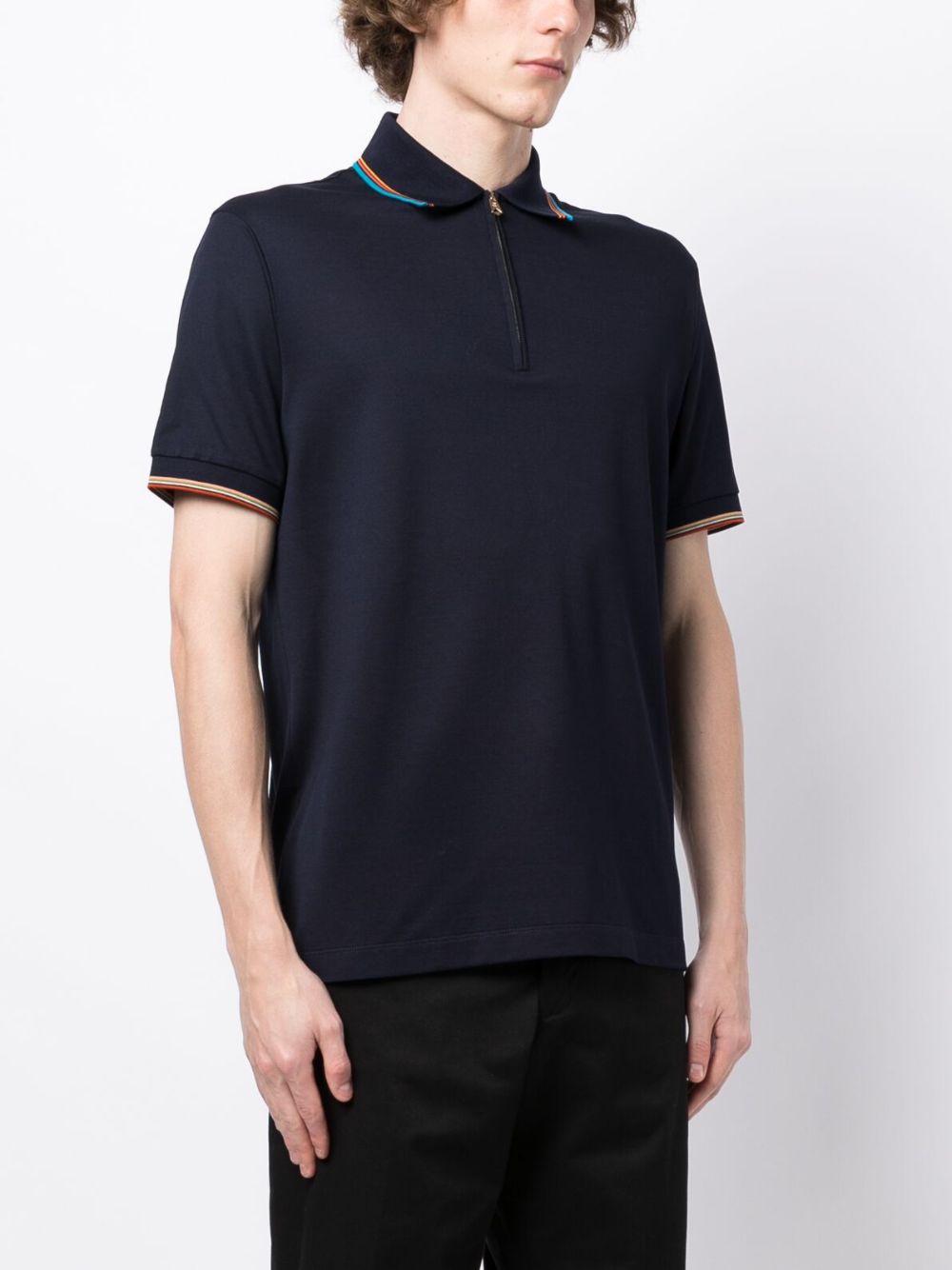 rainbow stripe-detail cotton polo shirt
