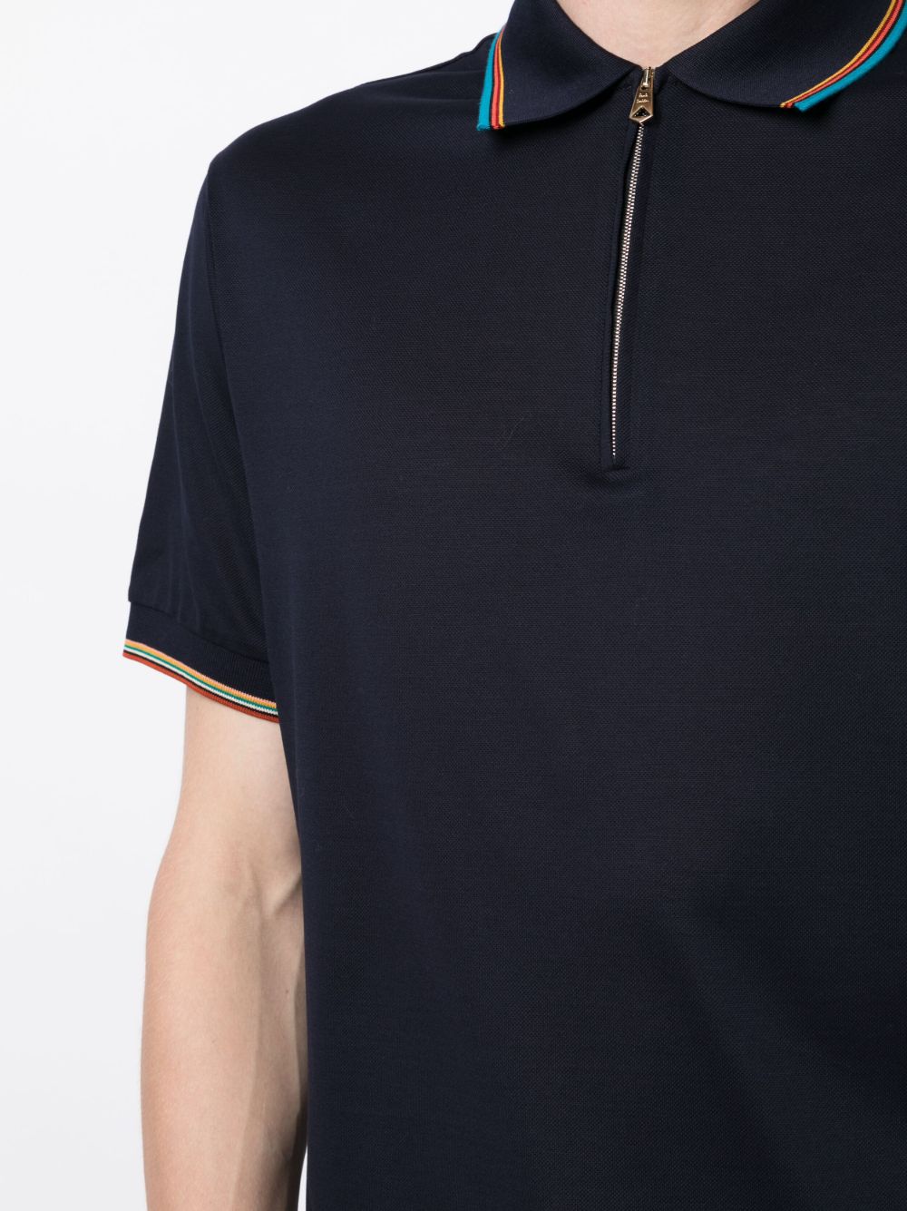 rainbow stripe-detail cotton polo shirt