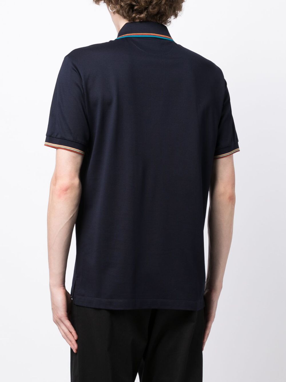 rainbow stripe-detail cotton polo shirt