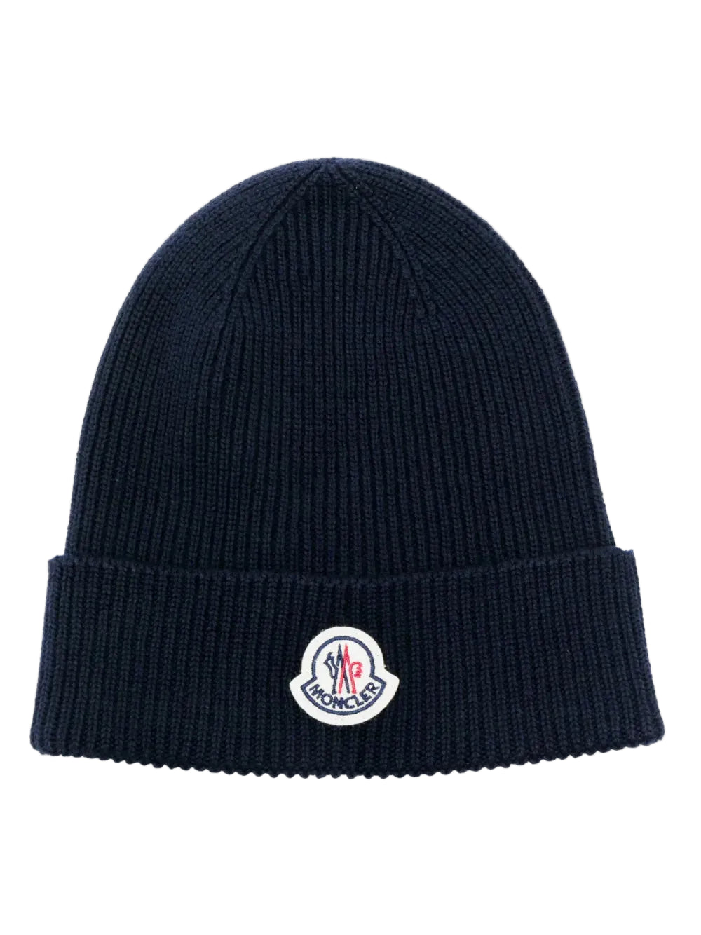 Ribbed Logo-Patch Beanie Hat