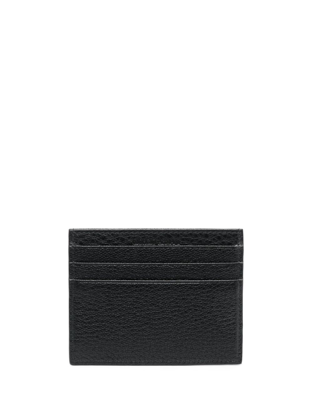 grained-textured leather card holder