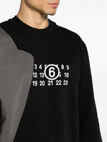 Numbers-Print Layered Sweatshirt