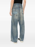 Distressed-Effect High-Rise Wide-Leg Jeans