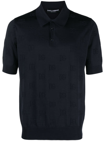 Logo-Jacquard Silk Polo Shirt