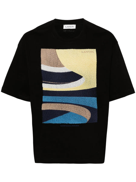 Daunou-Embroidery Cotton T-Shirt