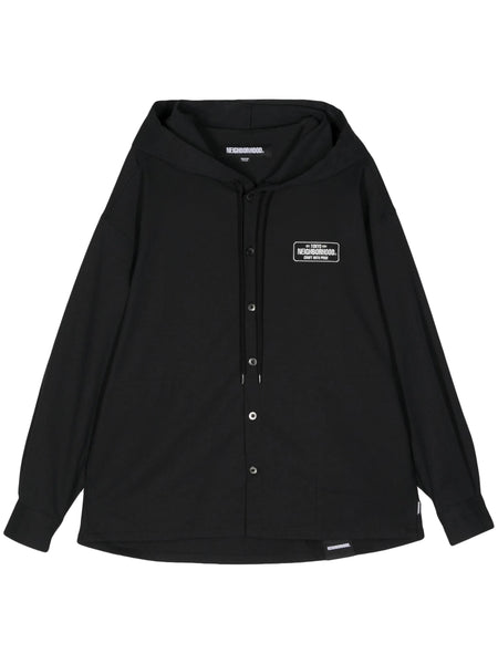 Logo-Embroidered Hooded Shirt