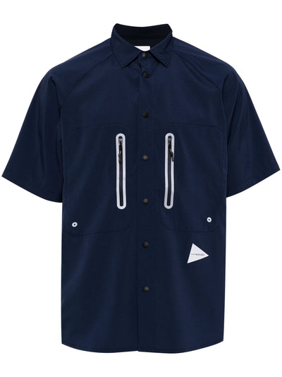 Logo-Print Panelled Shirt