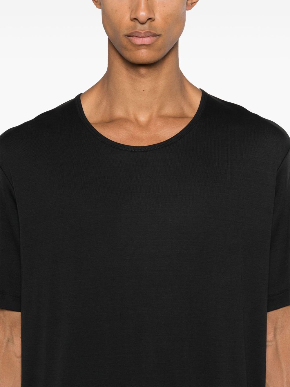 ribbed U-neck T-shirt