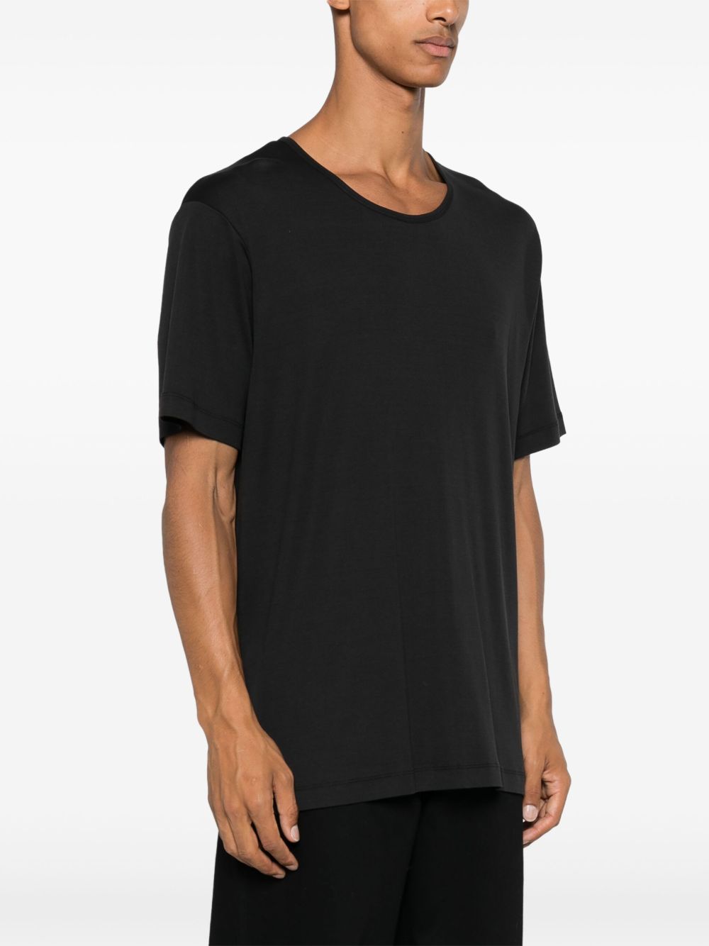 ribbed U-neck T-shirt