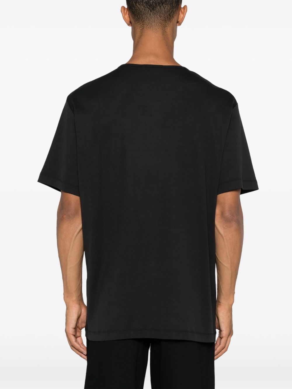 ribbed U-neck T-shirt