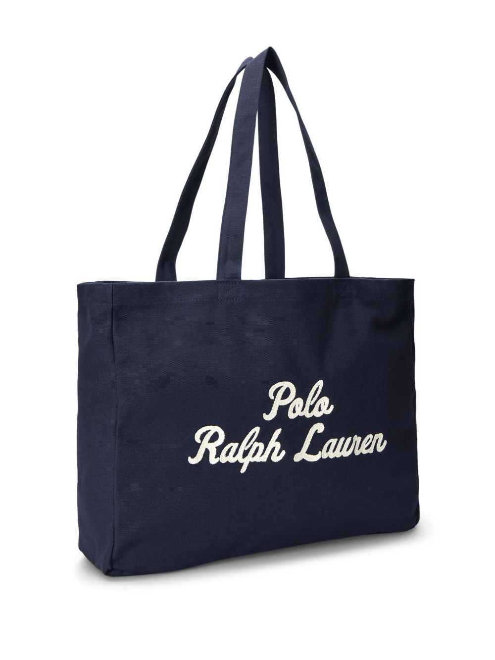 logo-embroidered cotton tote bag