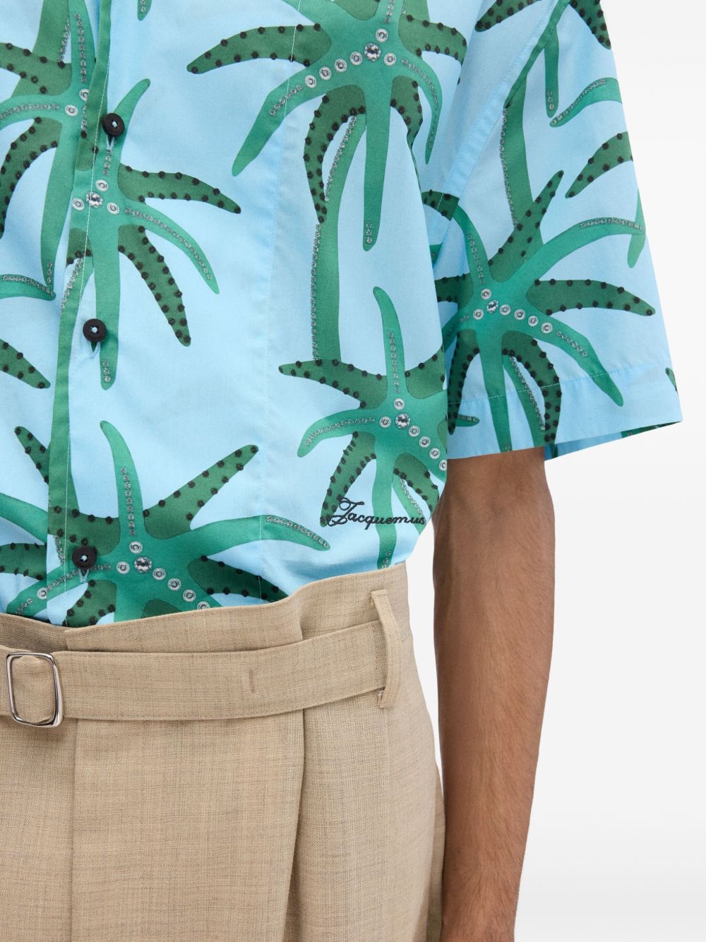 floral-print shirt
