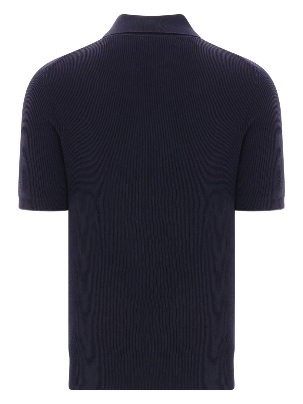 ribbed-knit polo shirt
