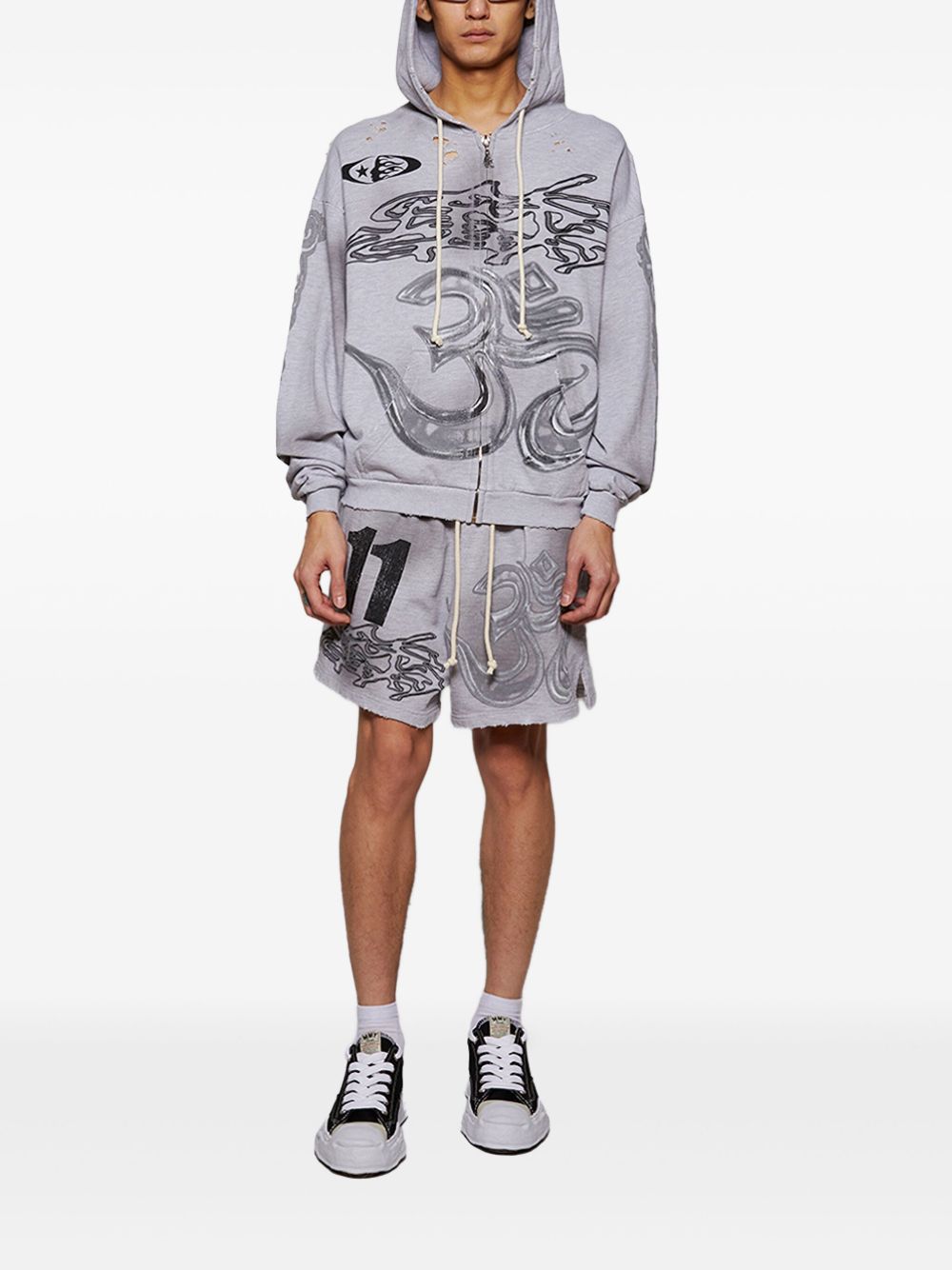 graphic-print shorts