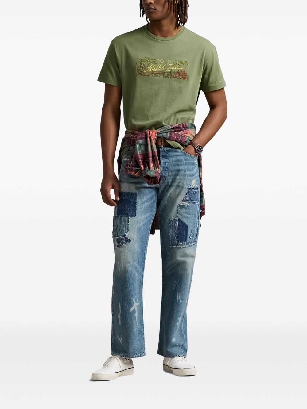 logo-embroidered T-shirt