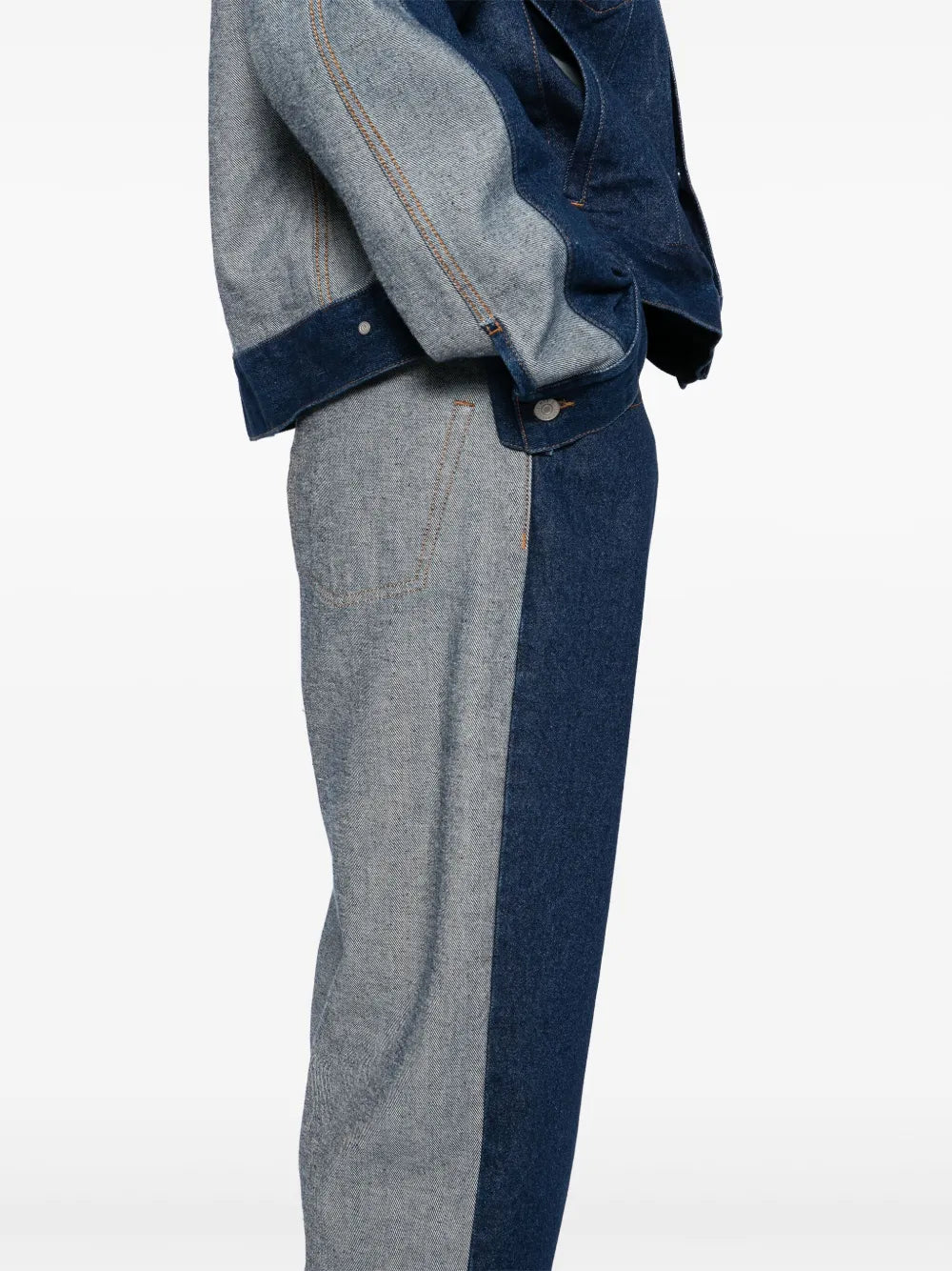 Patched Straight-Leg Jeans