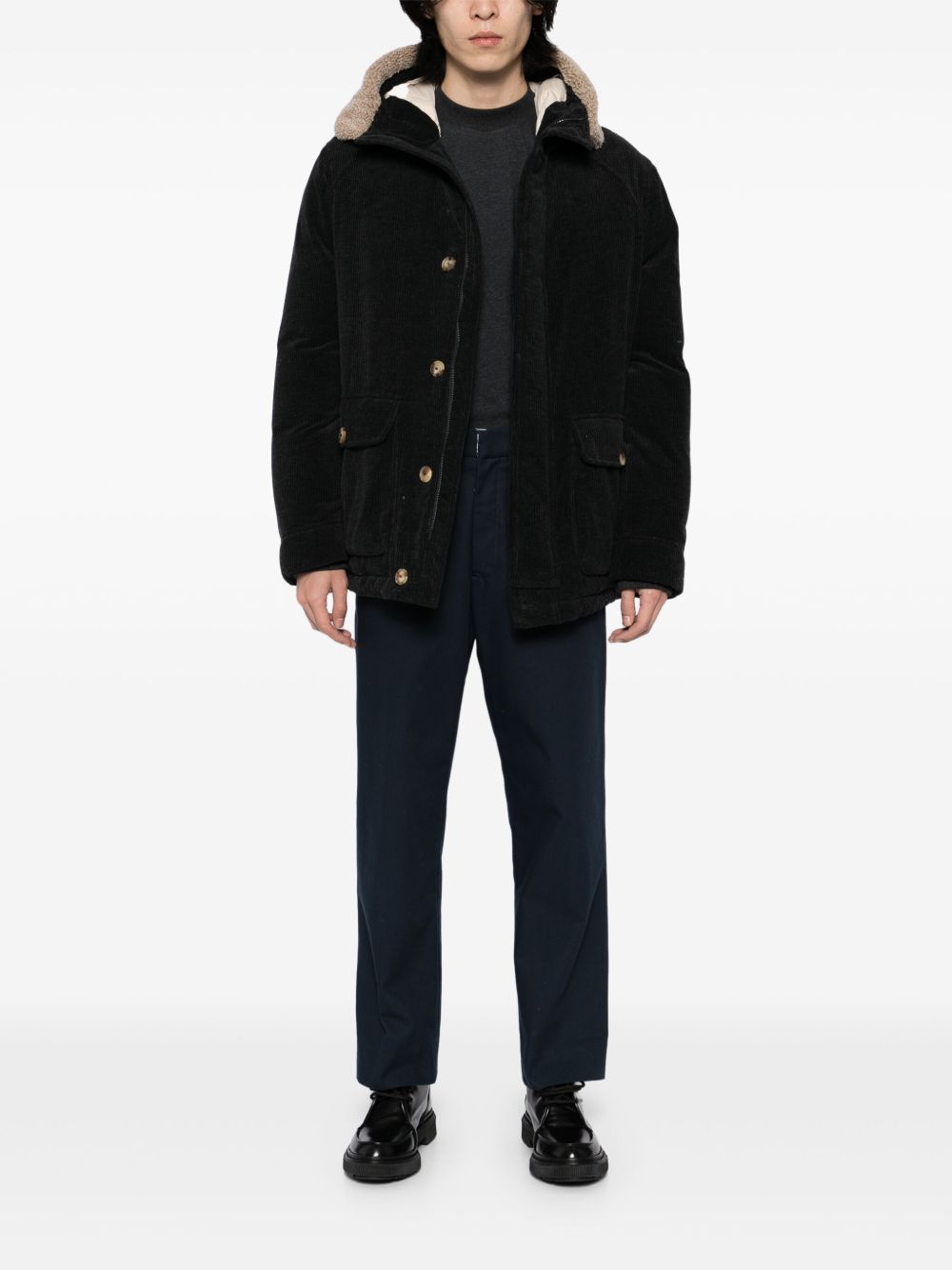 Corduroy Single Breasted Coat