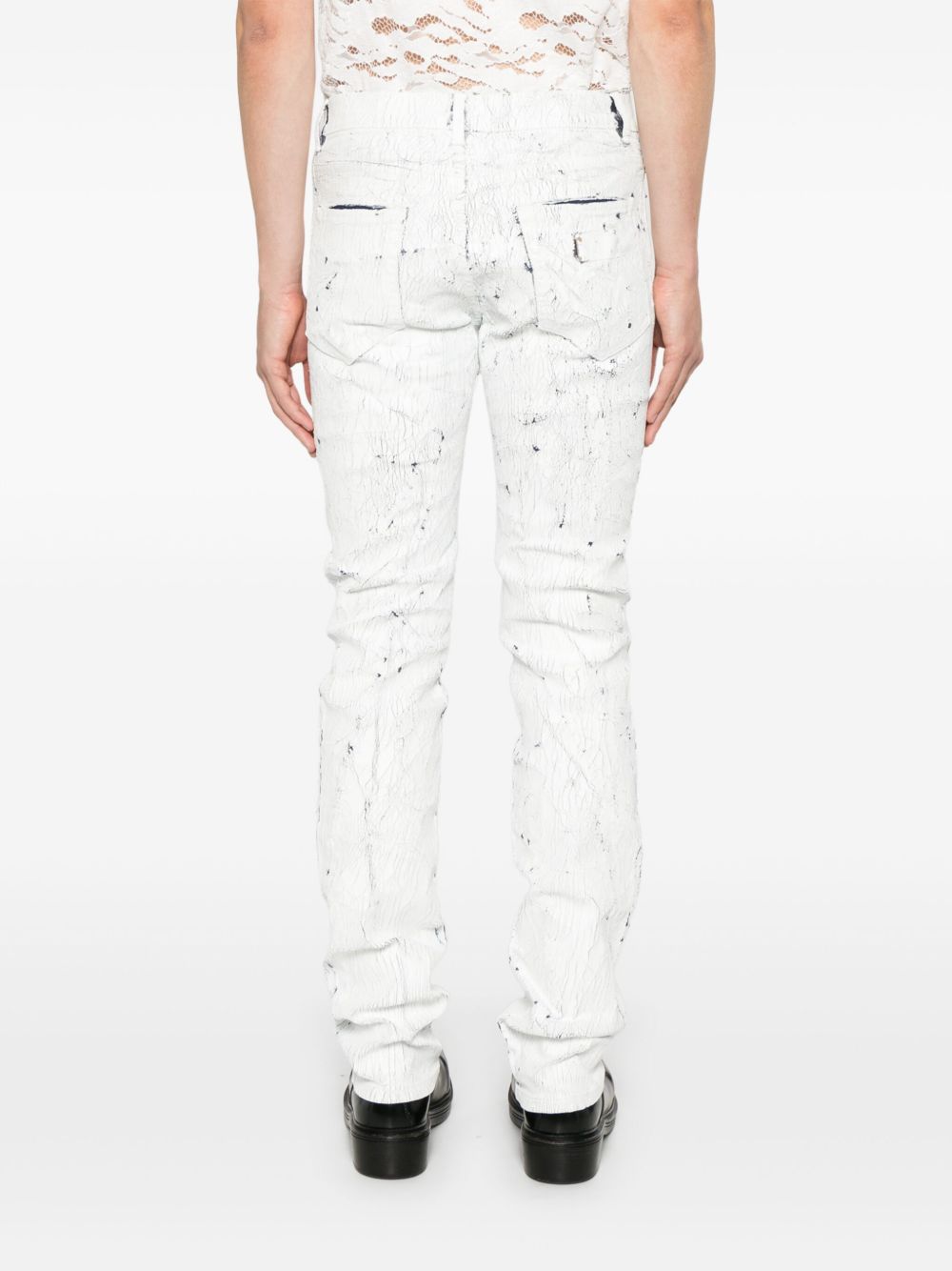 cracked-effect jeans