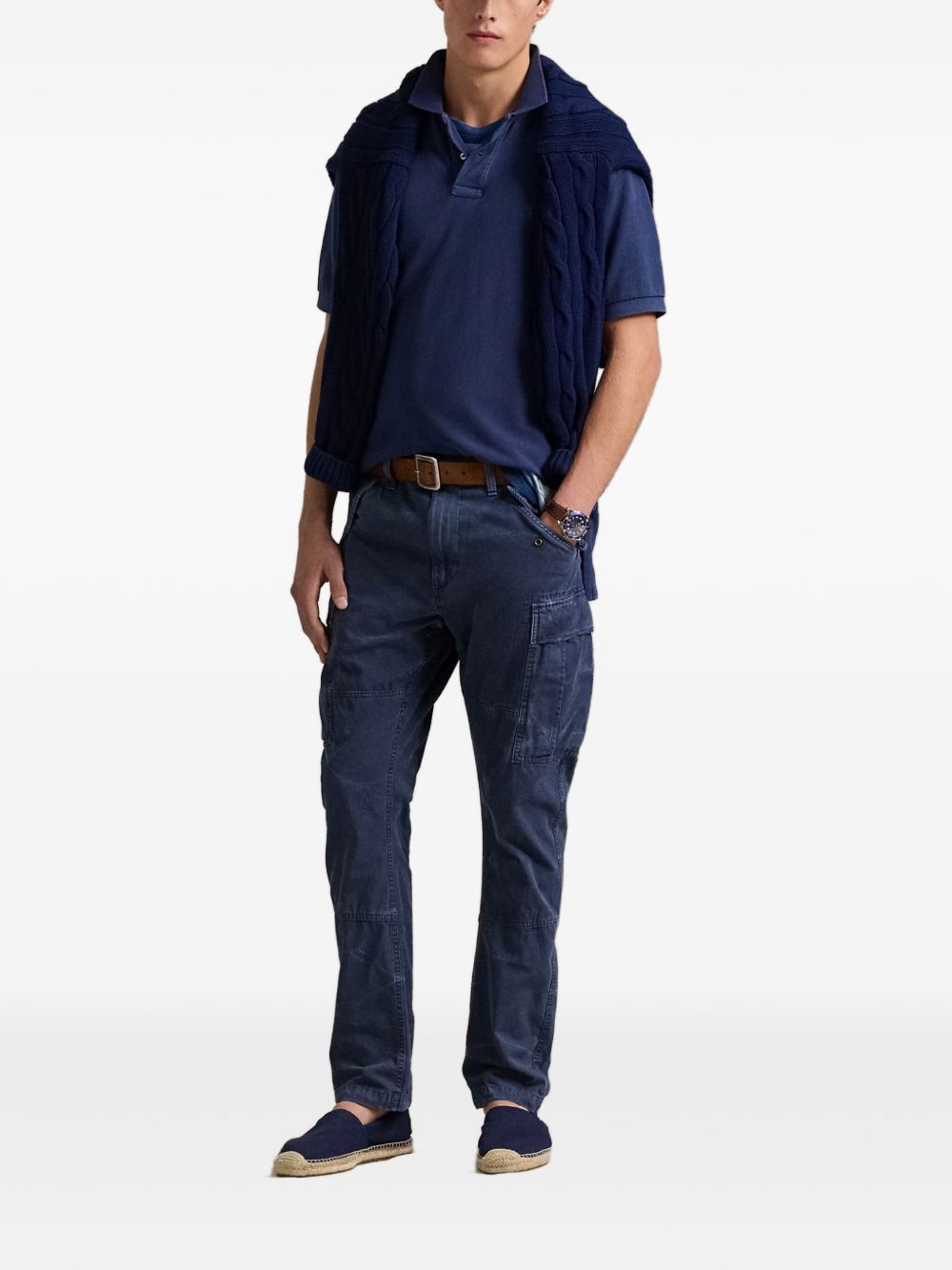 slim-cut cargo trousers