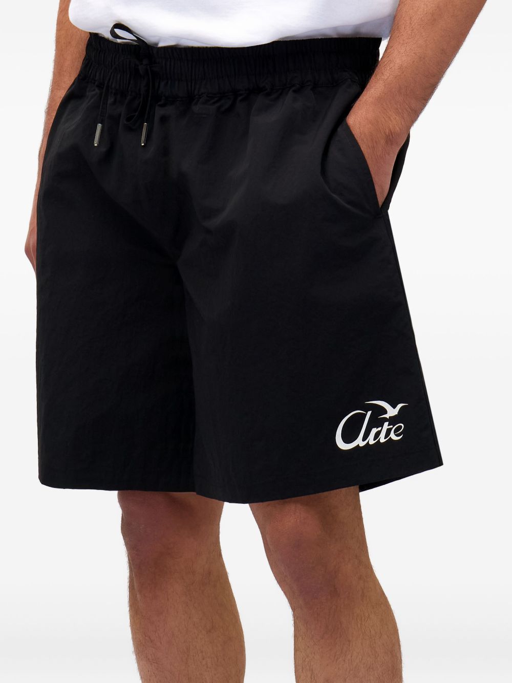 logo-print track shorts