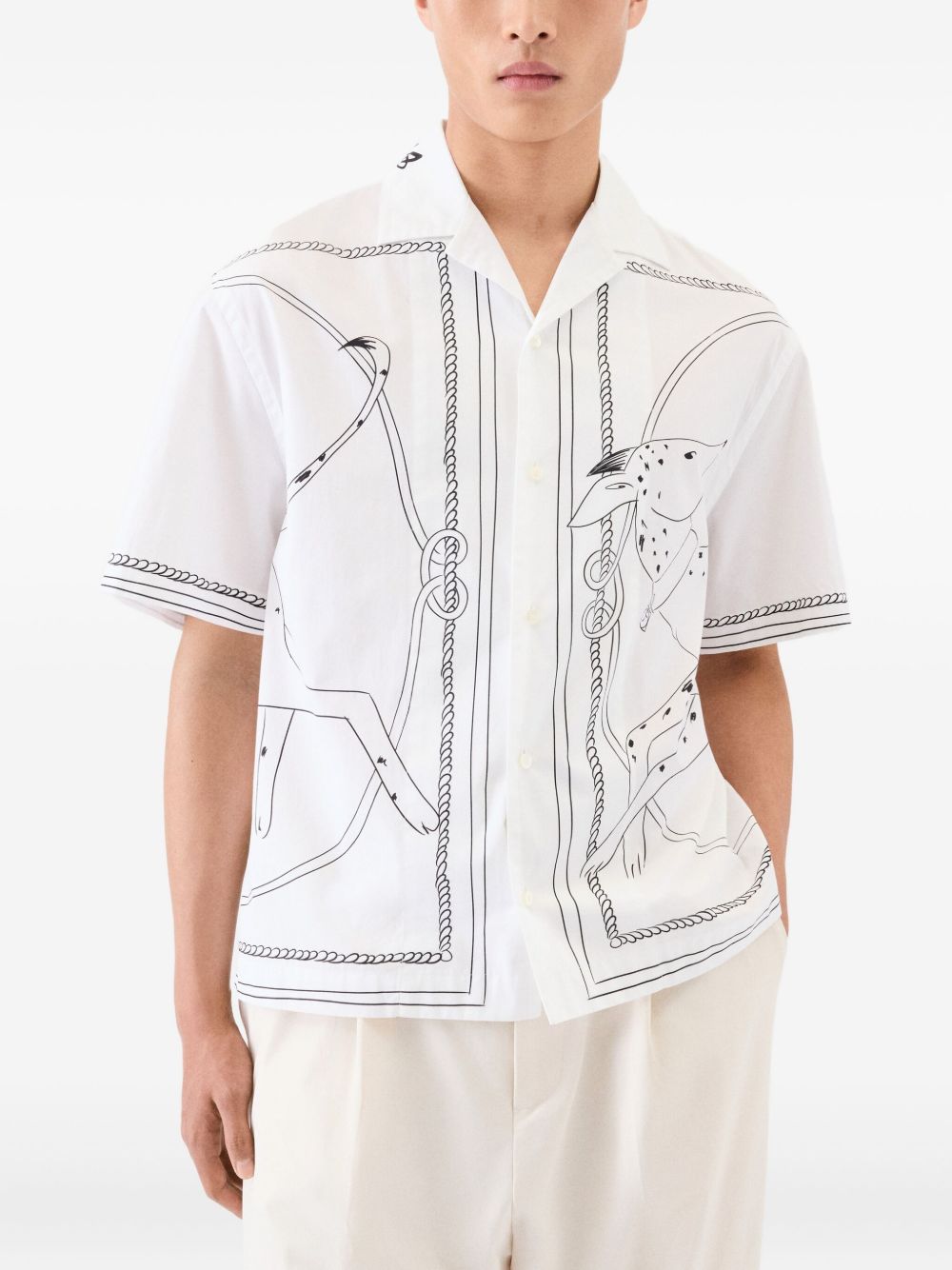 dog-print short-sleeve shirt