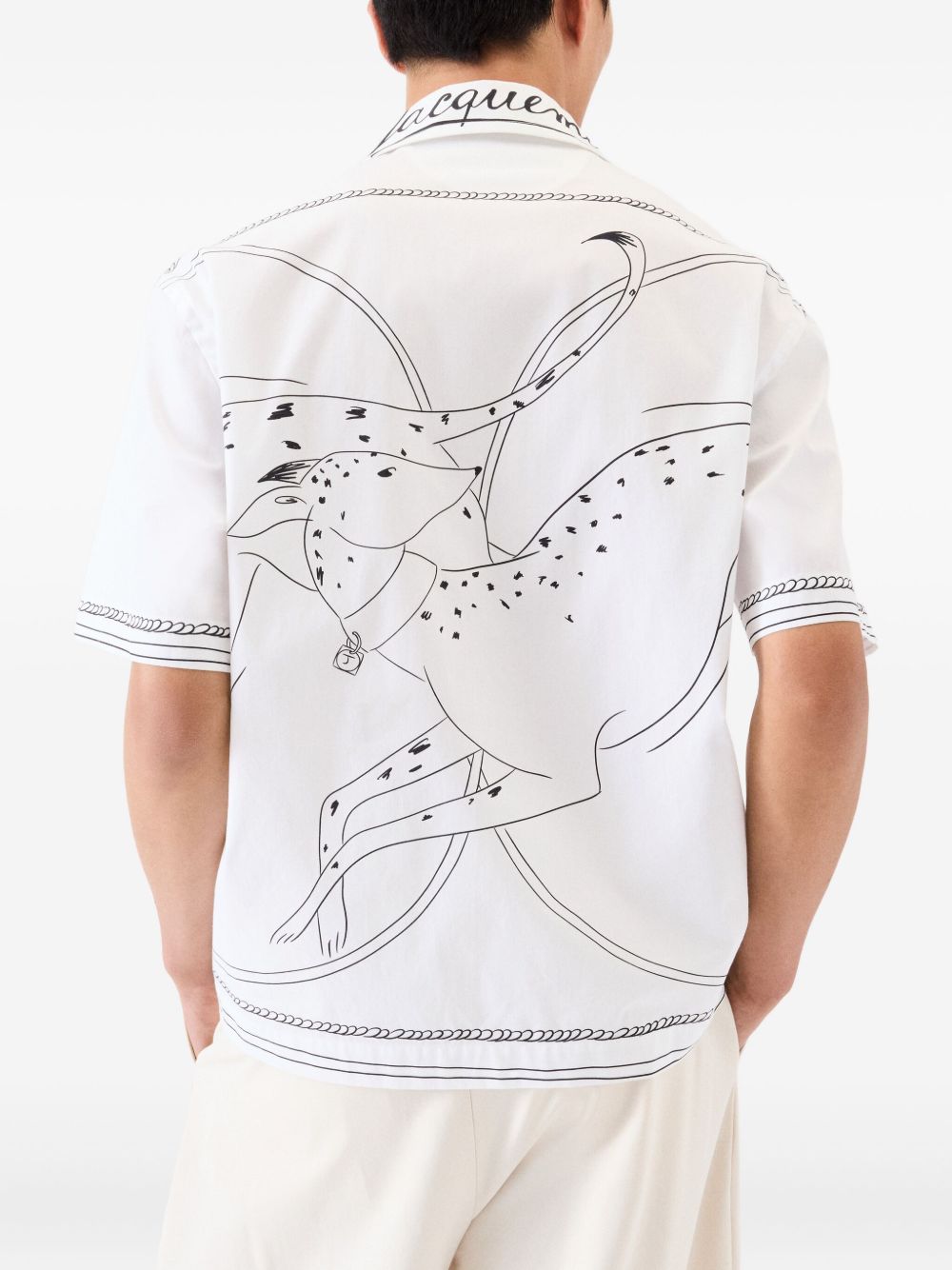 dog-print short-sleeve shirt