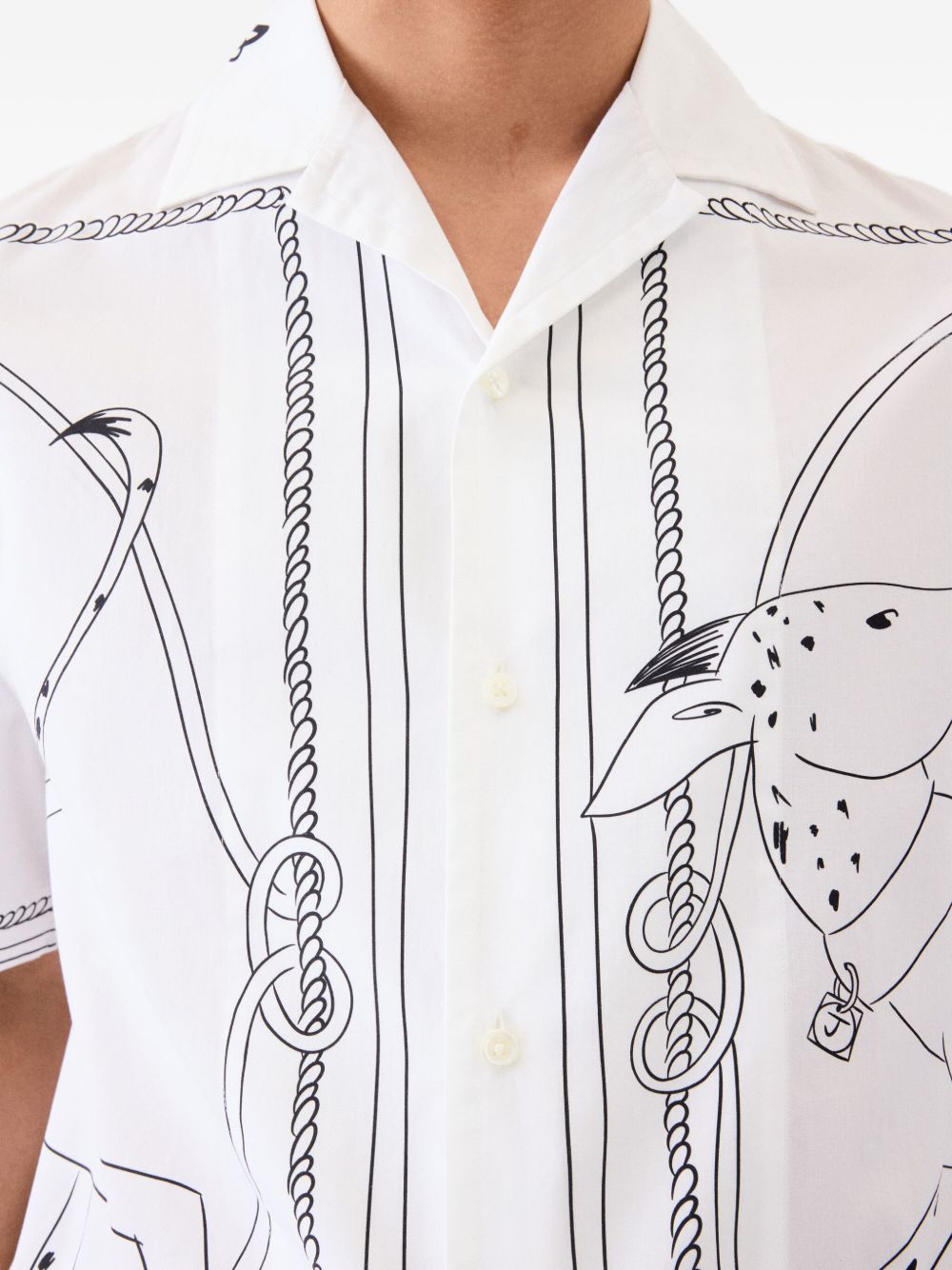 dog-print short-sleeve shirt