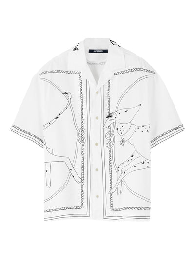 Dog-Print Short-Sleeve Shirt