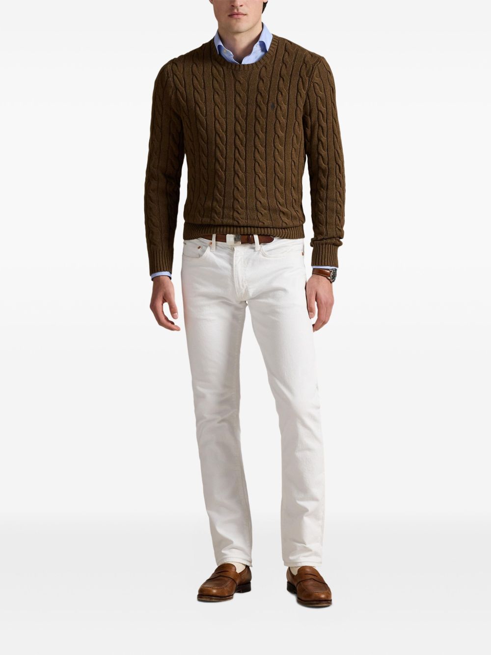 cable-knit sweater
