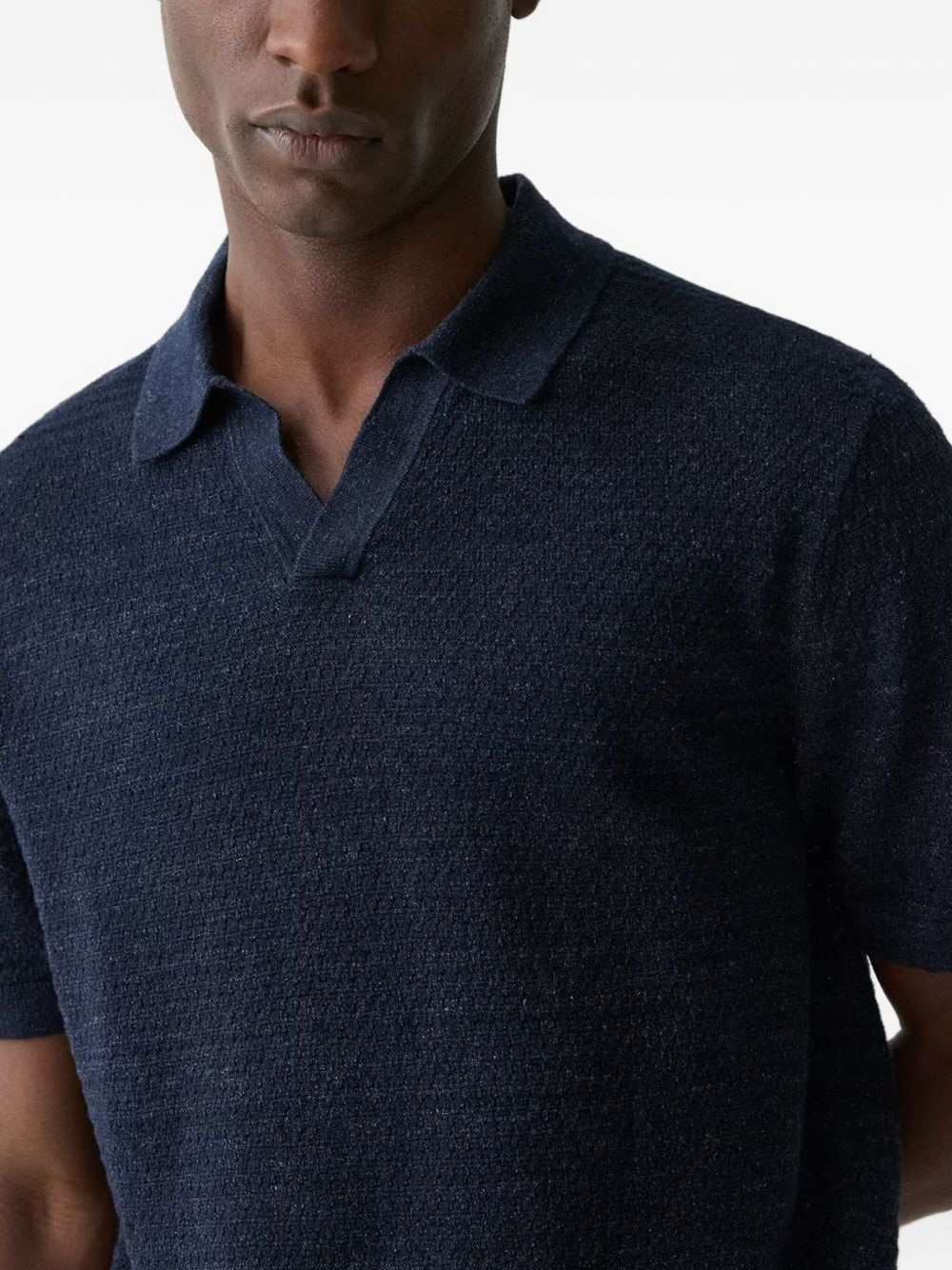 linen-blend polo shirt