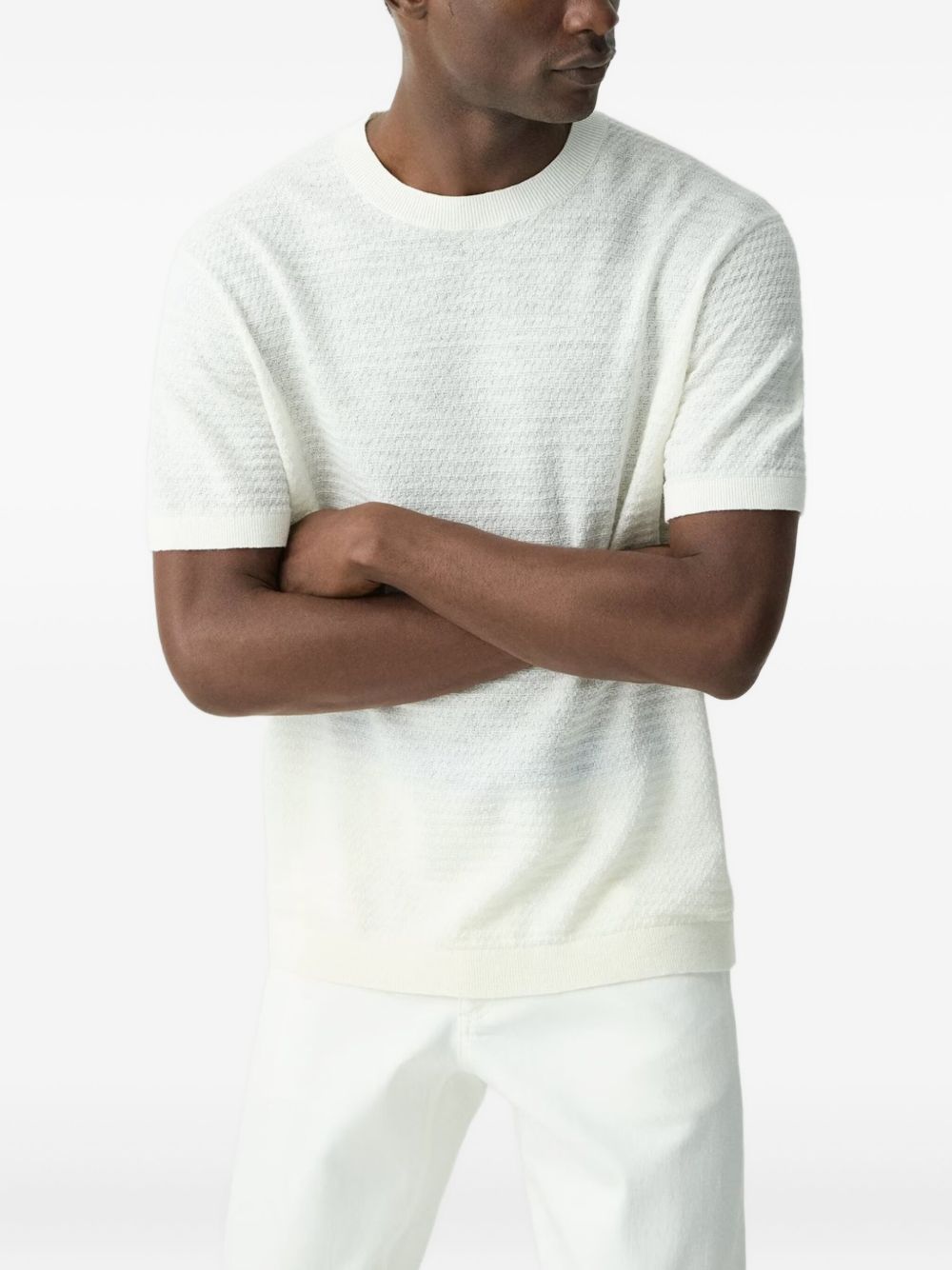 linen-blend T-shirt