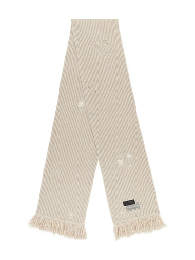 Ribbed Frayed-Edge Scarf