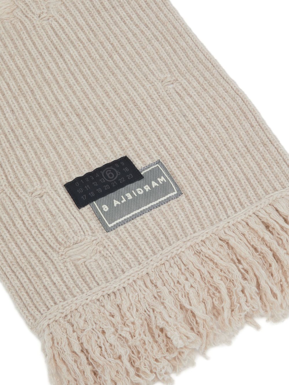 ribbed frayed-edge scarf