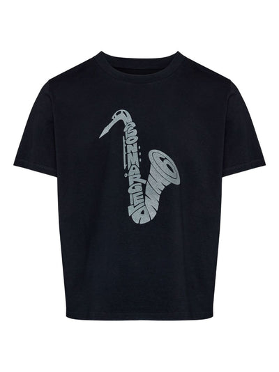 Saxophone-Print T-Shirt