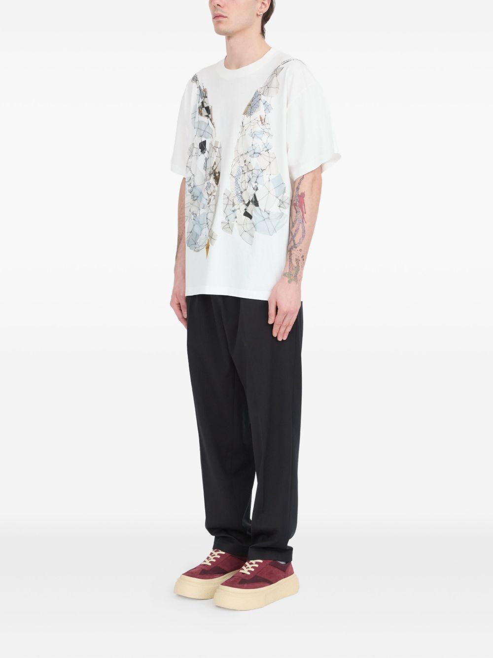 fragmented wings graphic T-shirt