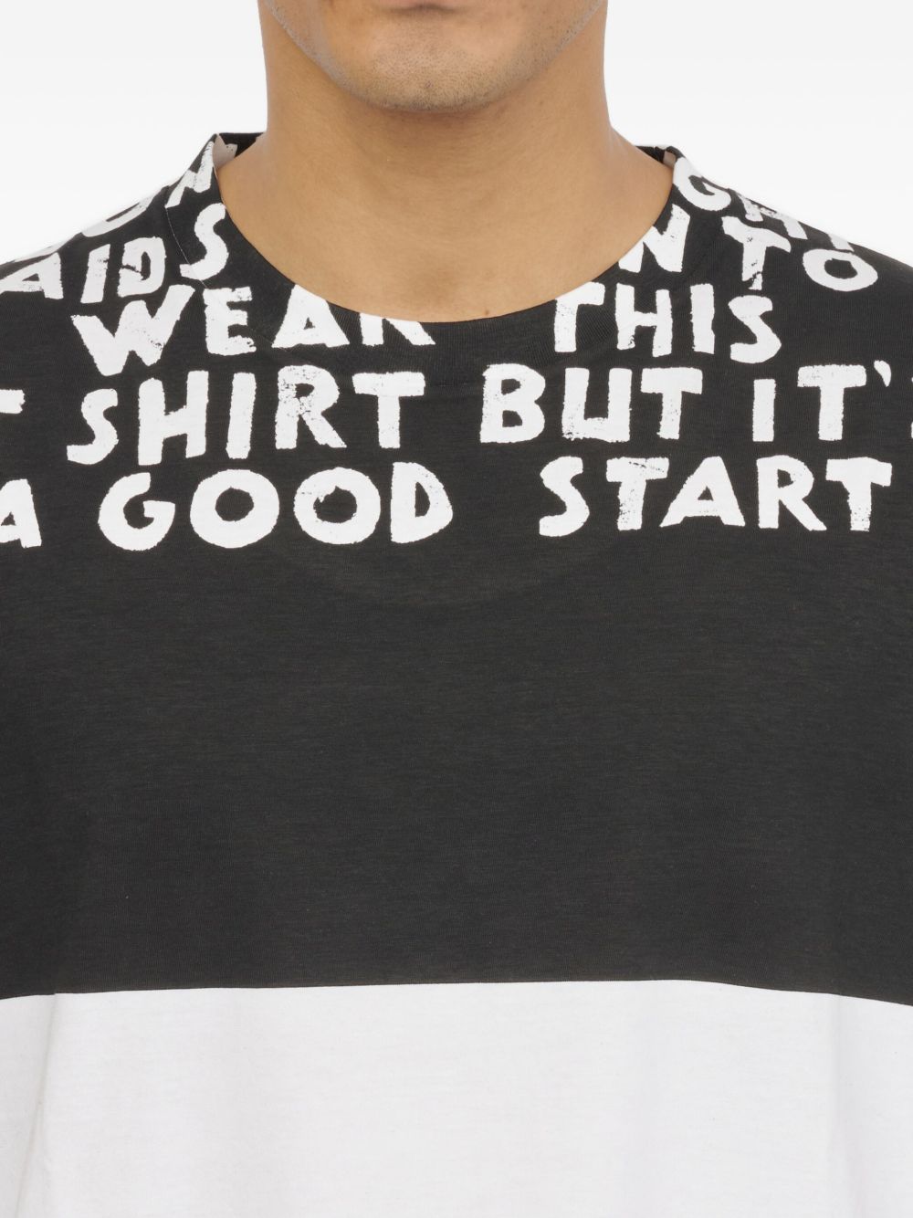 graphic-print panelled T-shirt