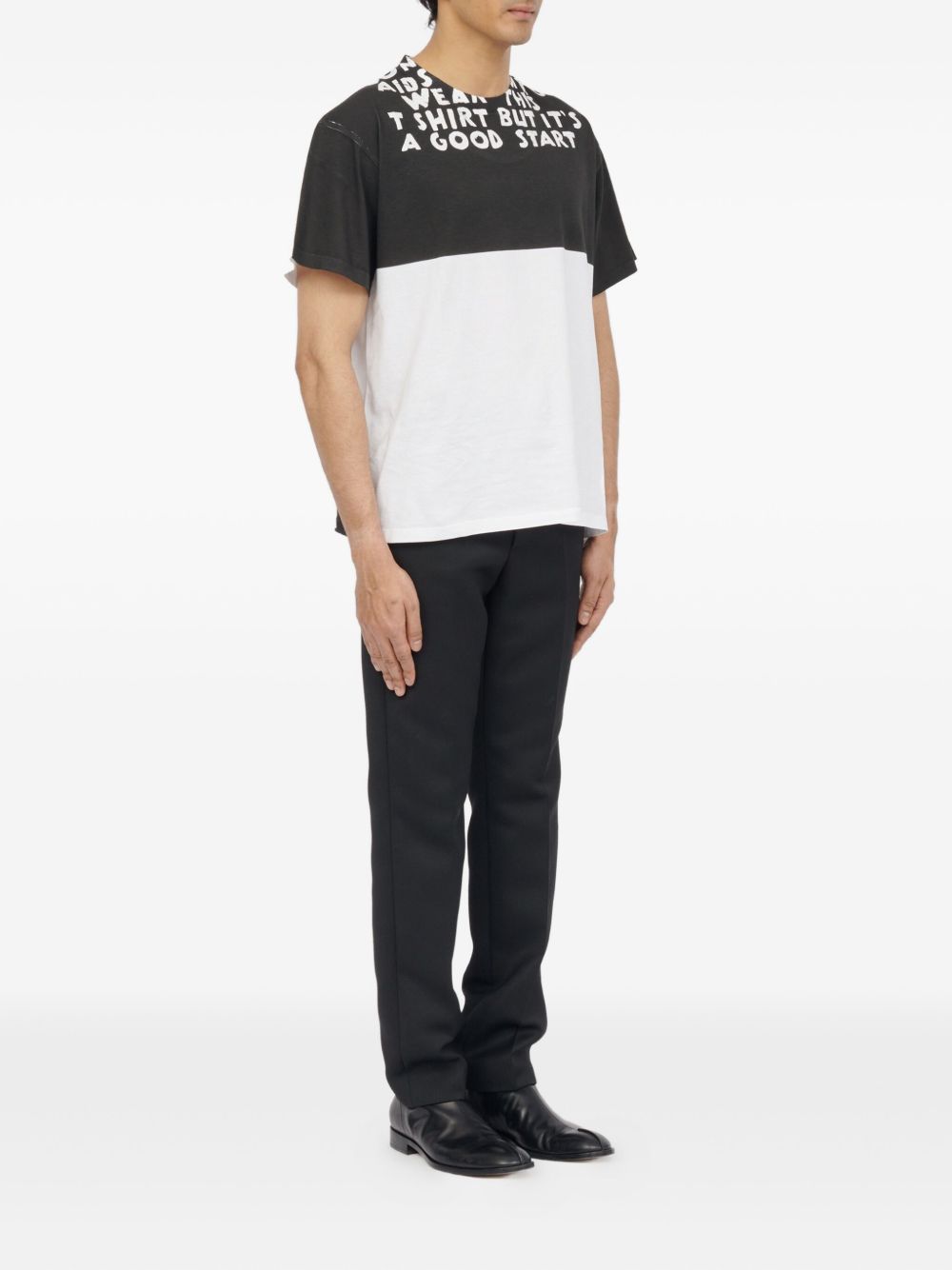 graphic-print panelled T-shirt