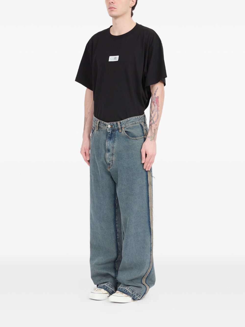 inside-out straight-leg jeans