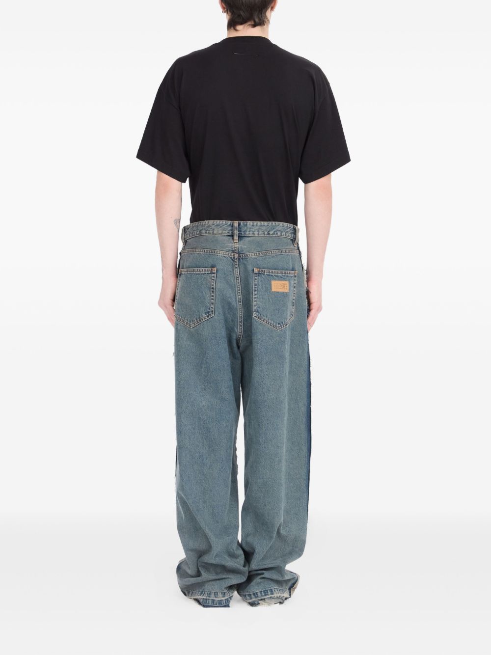 inside-out straight-leg jeans