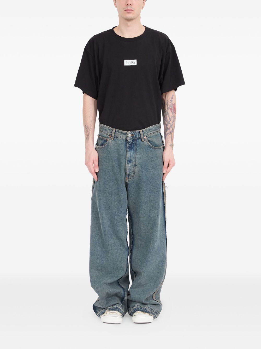 inside-out straight-leg jeans