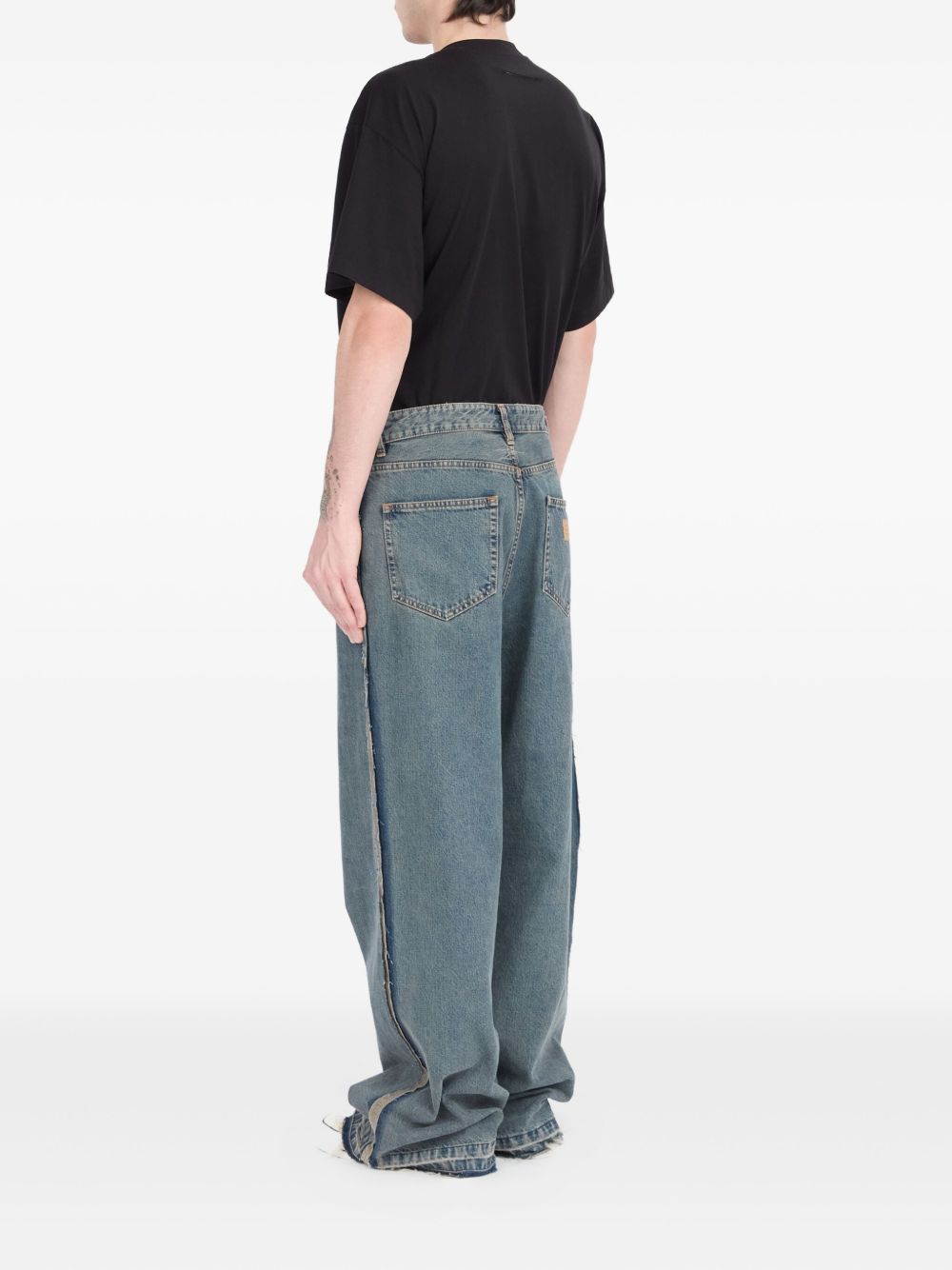 inside-out straight-leg jeans