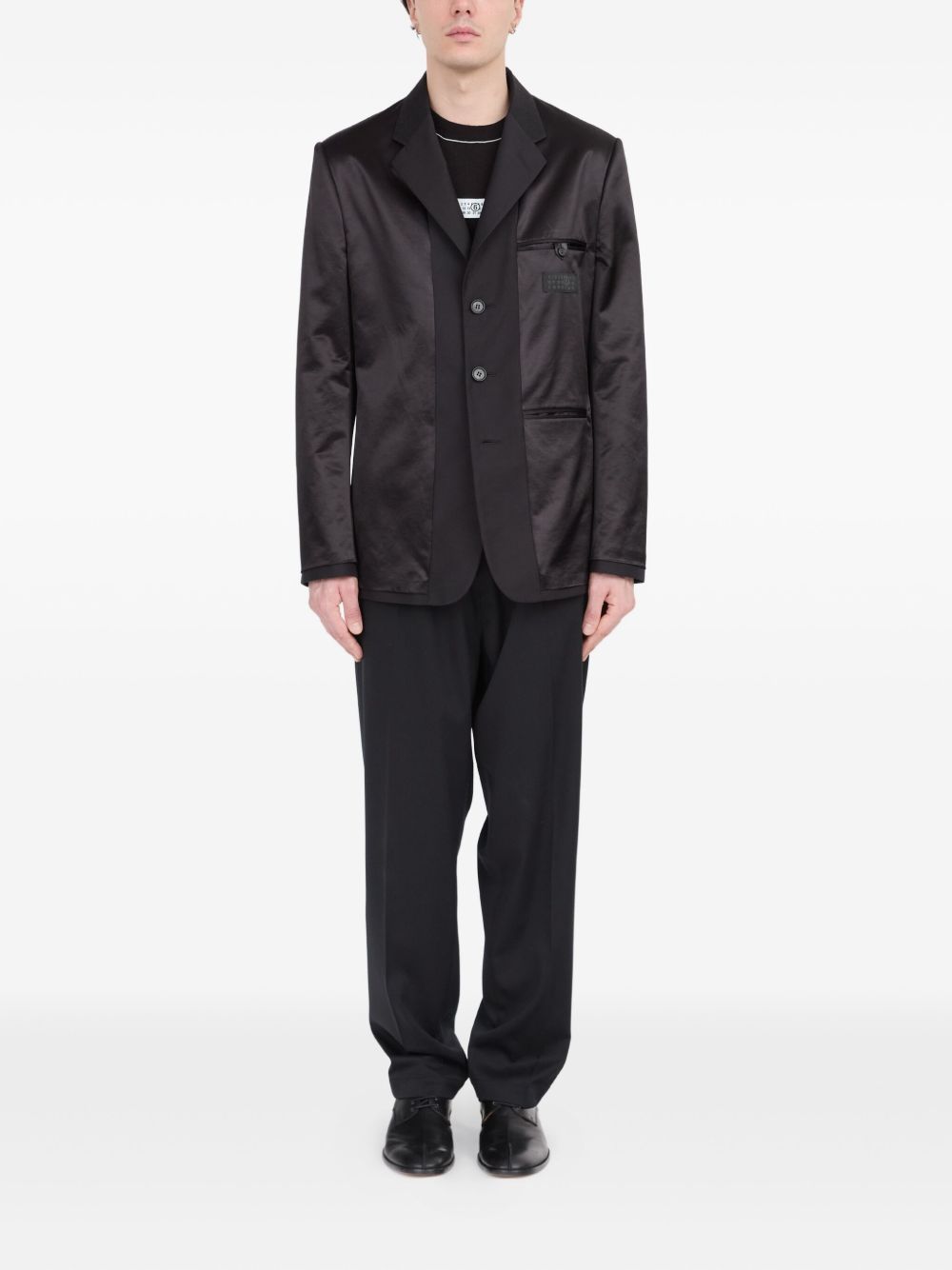 satin-finish blazer