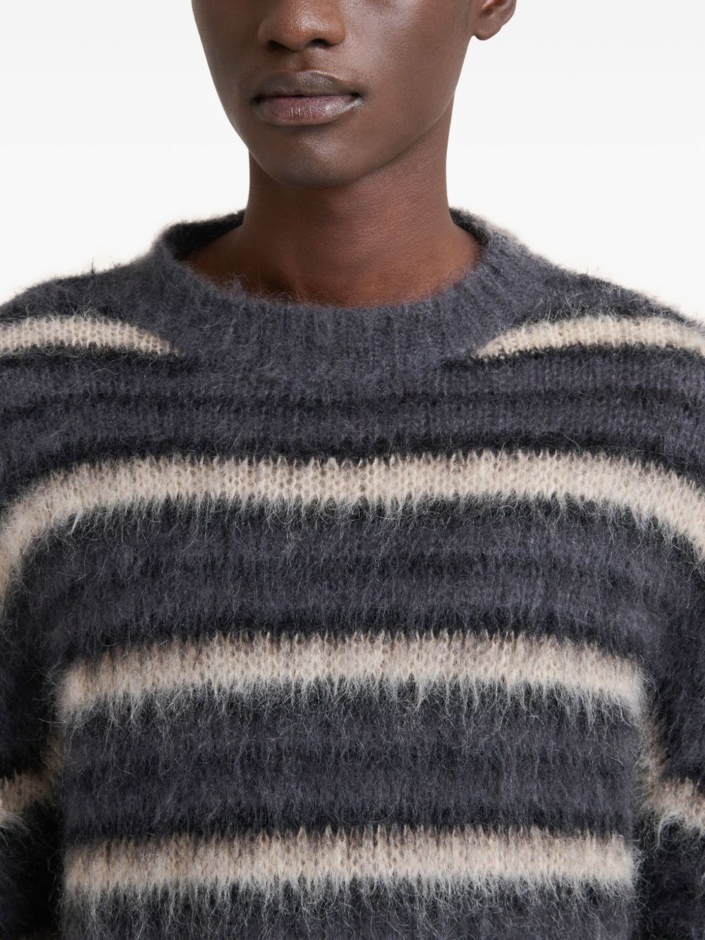 striped fluffy sweater