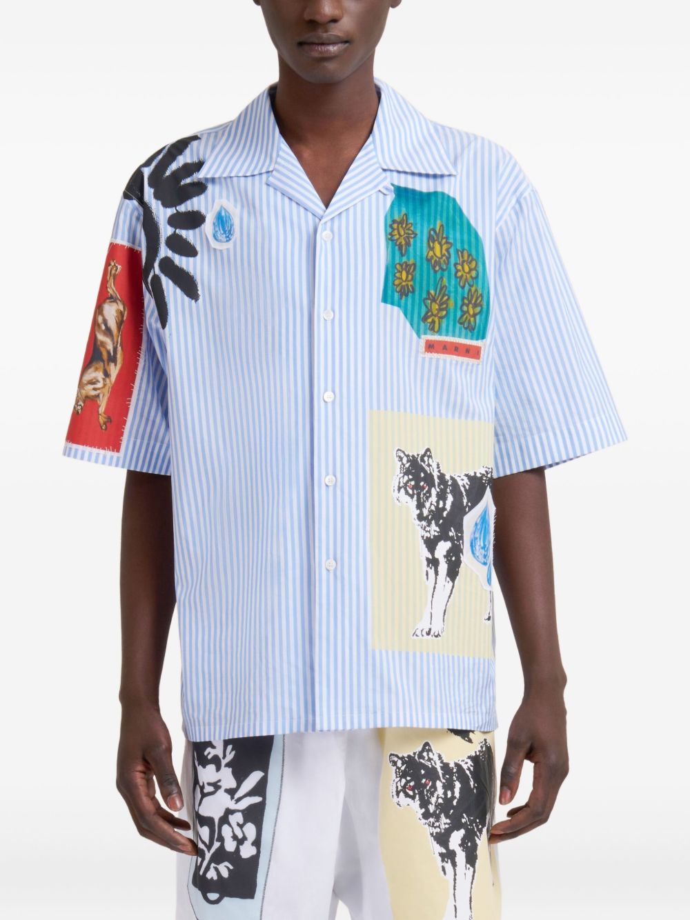 striped patchwork shirt