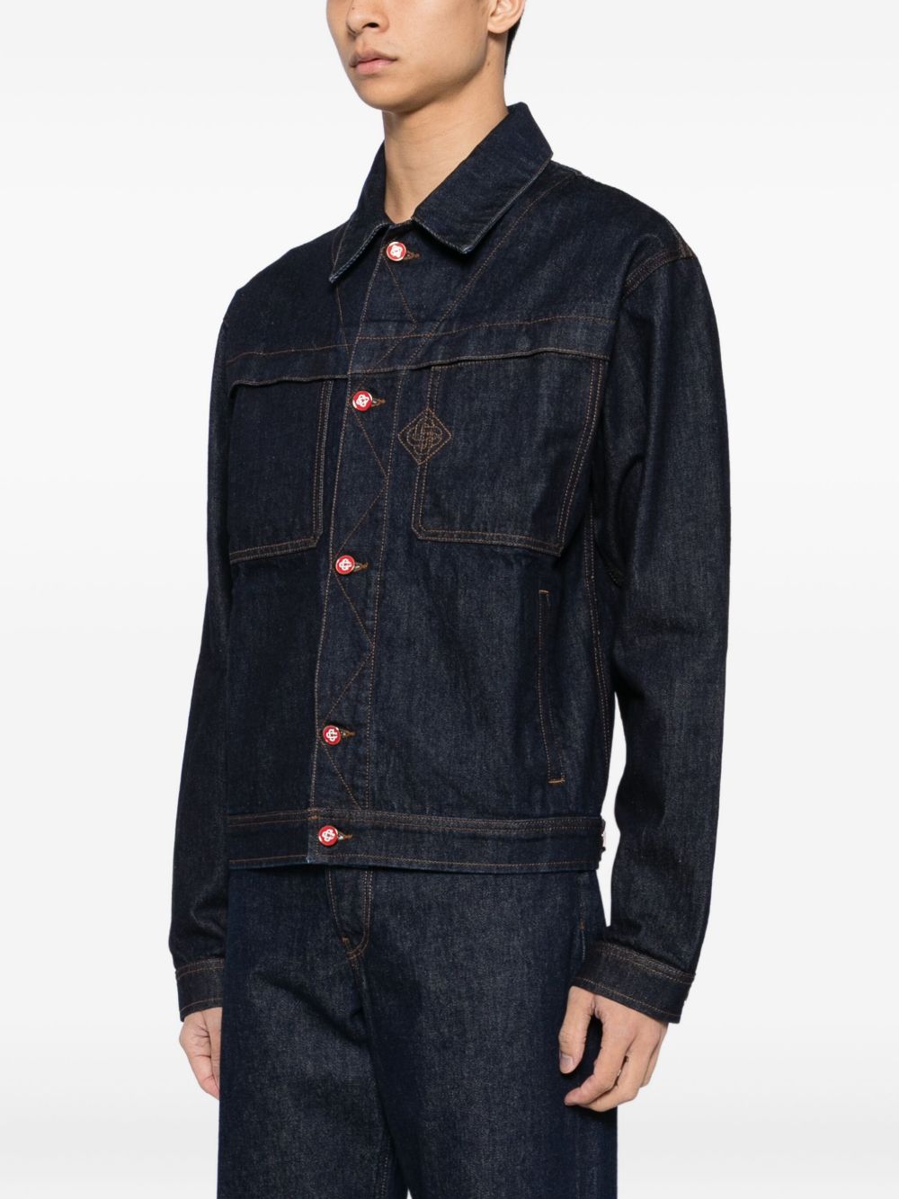 embroidered logo denim jacket