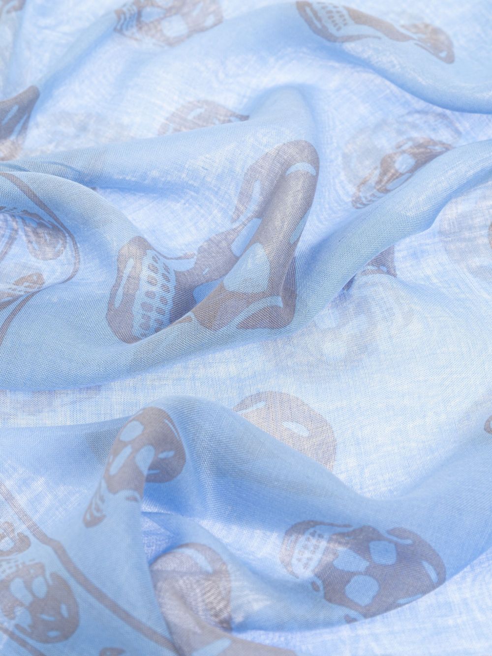 skull-print fringed scarf