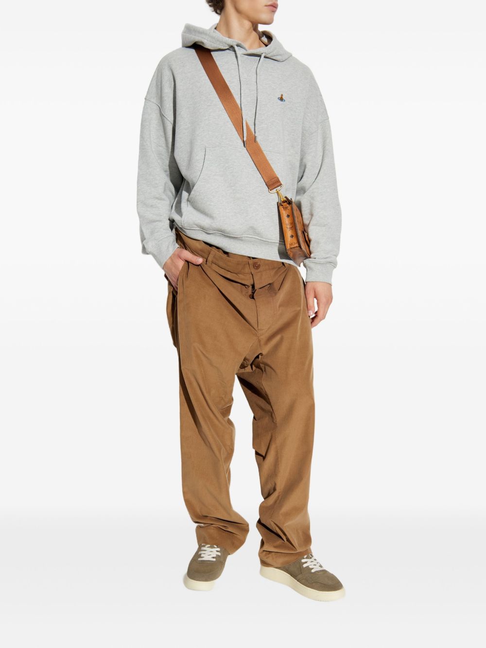 drawstring drop-crotch trousers