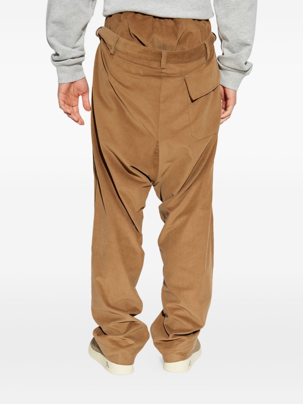 drawstring drop-crotch trousers