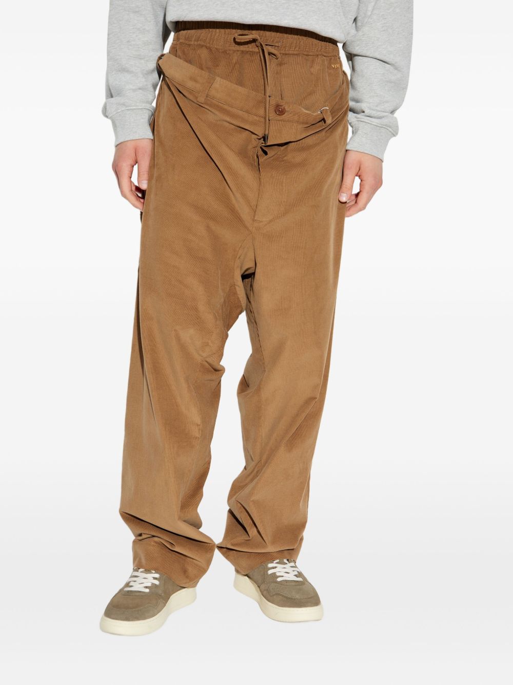drawstring drop-crotch trousers